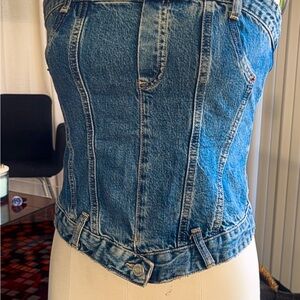Zara Blue Denim Corset Top